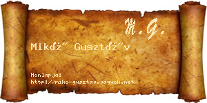 Mikó Gusztáv névjegykártya